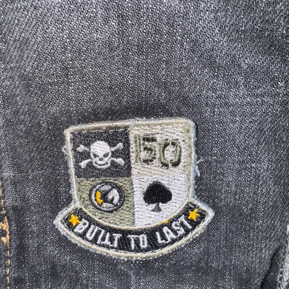 Boys 50 cent G-Unit Denim Jacket Size 7 Black Jean y2k retro - Picture 4 of 10